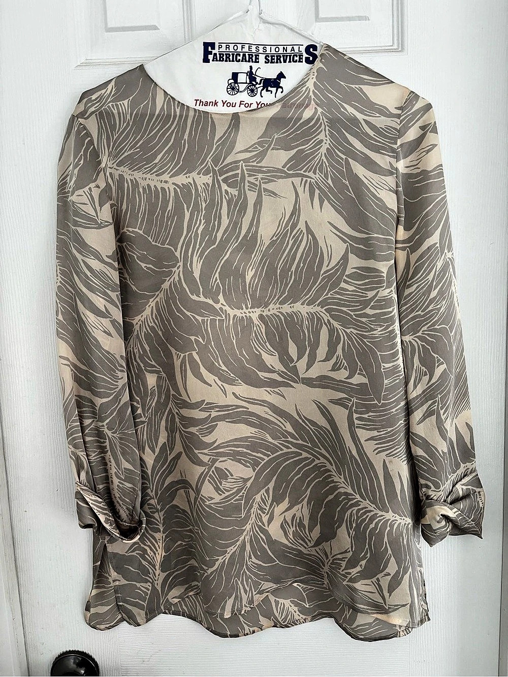 Silk Abstract Floral Blouse Size Small